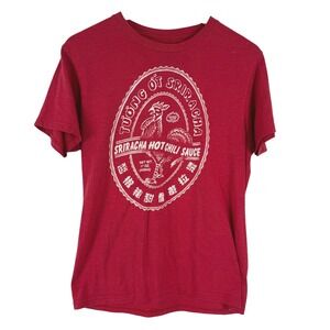 Mad Engine Mens Sriracha Hot Chili Sauce Graphic T-Shirt Red Heather MD
